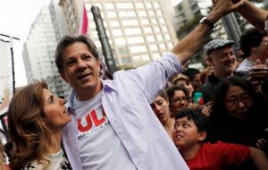 Haddad, who replaced imprisoned former president Lula da Silva on the ticket last week, had 17.6% in his first showing in an MDA poll
