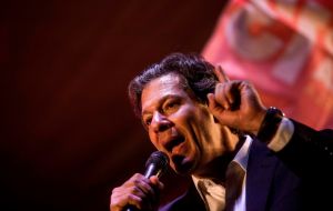 Workers Party’s candidate Fernando Haddad surged into second place with 16% of the voters surveyed backing him, a 3 percentage point rise