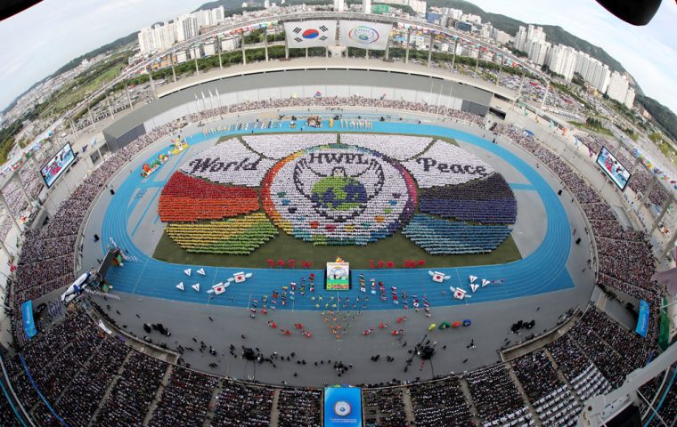 According to the host organization, HWPL, the peace parade contained the message about the peaceful world that the global village dreams of achieved through religious harmony, peace education, and int