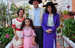 Members of the Chilean community celebrate in their traditional costumes  