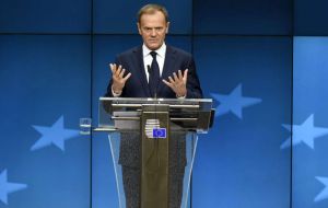 Donald Tusk said EU leaders at the summit had treated her proposals with “all seriousness” and said they were a “step in the right direction”