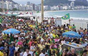 But hundreds of his female supporters staged pro-Bolsonaro rallies on Rio's Copacabana beach and in Sao Paulo