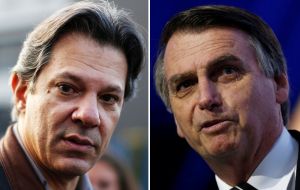 In the likely case of a runoff vote, on October 28, Bolsonaro and Haddad both had 42%, with the remaining voters undecided or saying they would annul their ballots