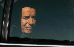 Menem had been sentenced to seven years in prison for “aggravated smuggling” as the co-author of shipments of more than 6,000 tons of military weapons. (Victor Rojas/AFP)