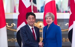 Japanese PM Abe said the UK would lose its role as a gateway to the EU after Brexit, but would still be a country “equipped with global strength”. 