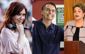 “Above all, a hug for Macri who ousted Dilma Kirchner”, he said, referring to ex Argentine president Cristina Fernandez and ex Brazil president Dilma Rousseff