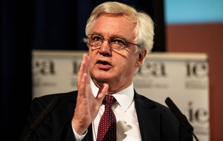 David Davis wrote that May's blueprint for continued ties with the EU under her Chequers plan is “completely unacceptable.”