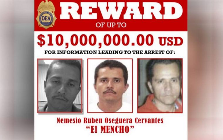 The reward for info leading to the arrest of Nemesio Oseguera Cervantes, El Mencho, is one of the highest offered by the U.S. State Department’s Narcotics