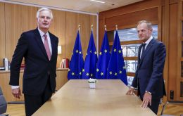 Foreign ministers from the remaining 27 EU states were receiving a briefing from chief Brexit negotiator Michel Barnier at the General Affairs Council