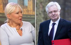 One long-term critic, Nadine Dorries MP, said it was time for Mrs. May to let someone else - namely ex-Brexit secretary David Davis - negotiate instead.