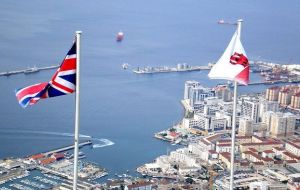 Flags of the Union Jack and Gibraltar