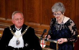 At the Lord Mayor's Banquet in the City of London, Mrs. May said the talks were “immensely difficult”, but the sides were working “through the night” (Pic Reuters)