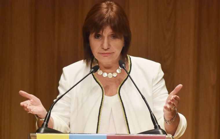 “We believe there are no reasons for a change of Argentina's status regarding possible terrorist attacks of which Great Britain has warned” said Bullrich 