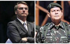 Bolsonaro's vice president-elect is retired General Hamilton Mourao, who was removed from command in 2015 for criticizing the Workers Party government
