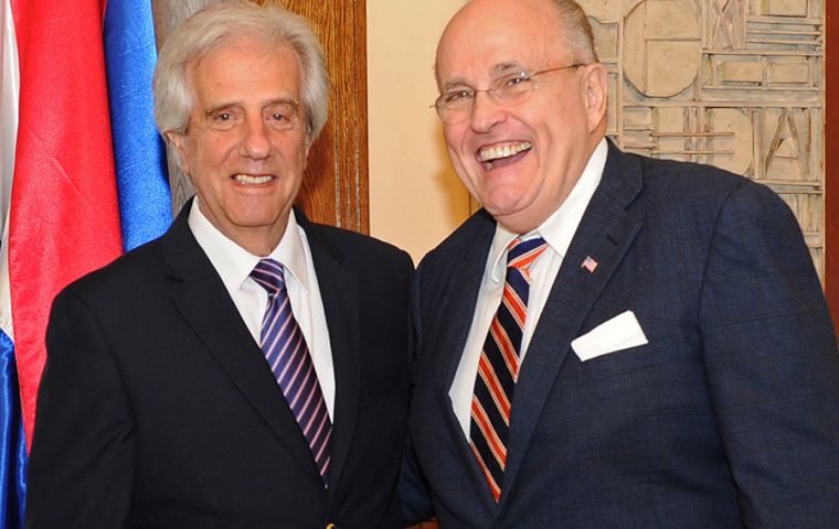 “Nothing affects tourism more than crime,” said Giuliani, who met with Tabaré in Montevideo.