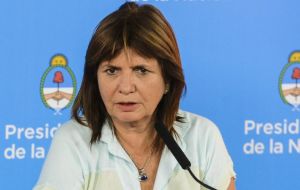 Ten people were arrested at a home in the capital where Security Minister Patricia Bullrich said material similar to the explosive devices was found