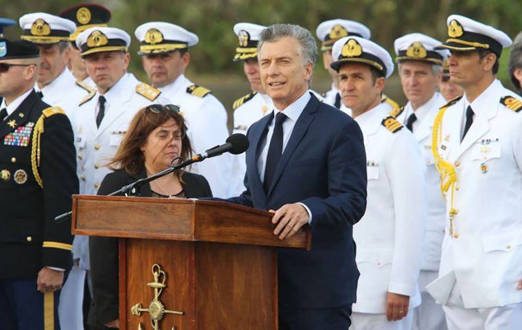 Macri praised the “courage and professionalism of each of the 44 crew” members.