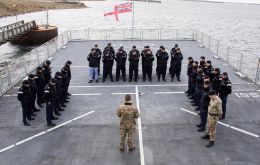 Crew of HMS Clyde showed their respects in an act of remembrance. (Pic BFSAI/RN)