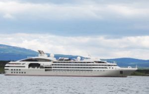 Le Soleal on Sunday remained anchored off Puerto Natales, while passengers were driven to Punta Arenas airport to fly back home