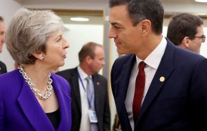 Mrs. May spoke to Spanish PM Pedro Sánchez on Wednesday evening and said discussions would continue following “good engagement” on Gibraltar