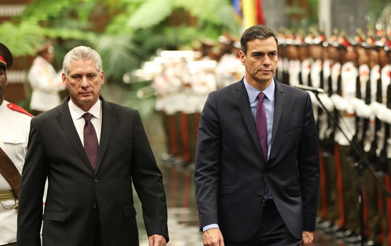 Sánchez and Díaz-Canel hope to normalize high-level relations between the two countries.