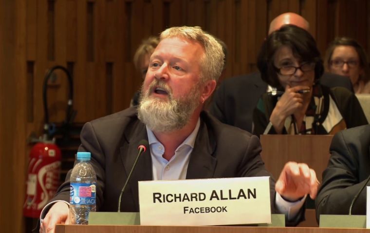 Richard Allan, Facebook's vice-president of policy solutions, appeared in Mr Zuckerberg's place