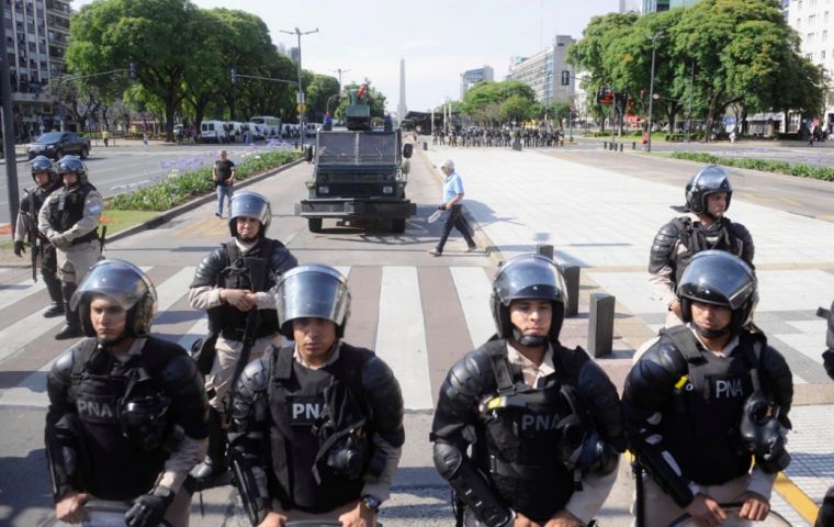 Patricia Bullrich assured that force weapons would not be used during the protest, something only reserved for situations in which there is “imminent danger”