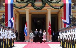 Erdogan's one-day stopover at Asunción from the G-20 Summit was the first visit ever by a Turkish head of state.