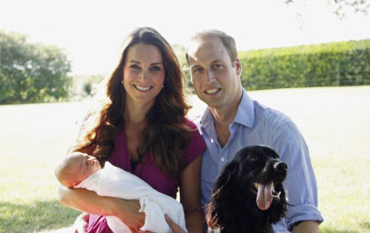 Lupo has starred in the palace's first official pictures of William and Kate with a baby Prince George, snapped by Michael Middleton. 