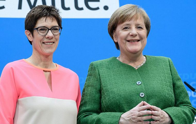 Ms Kramp-Karrenbauer has sometimes been dubbed mini-Merkel or Merkel 2.0, neither nickname she particularly enjoys.