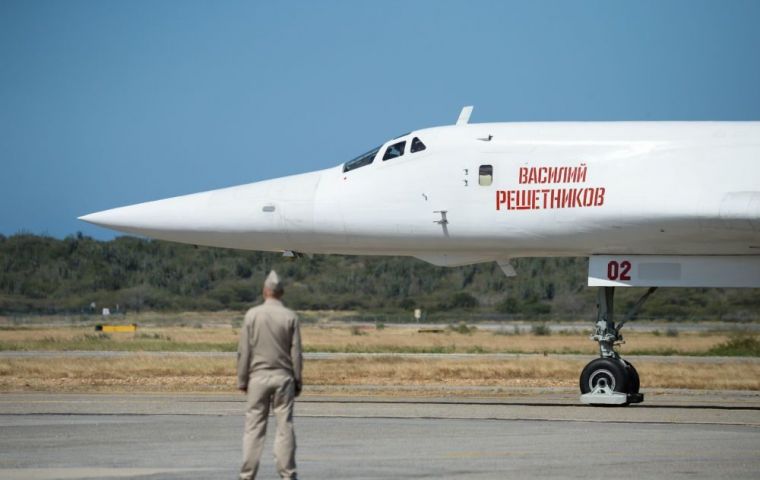 Capable of carrying short-range nuclear missiles, the planes can fly over 12,000 km without re-fuelling and have landed in Venezuela twice before in the last decade. 