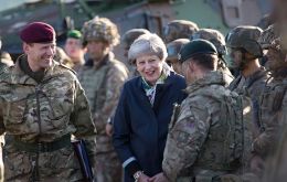 Mrs. May said the Armed Forces had played a “vital role” in cleaning up the Novichok attack, and protecting UK's waters and skies from Russian intrusion