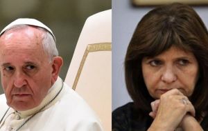 Behind the two ladies comes Argentine born Pope Francis, followed by Security minister Patricia Bullrich, an ex guerrilla and firm hand in combating crime  
