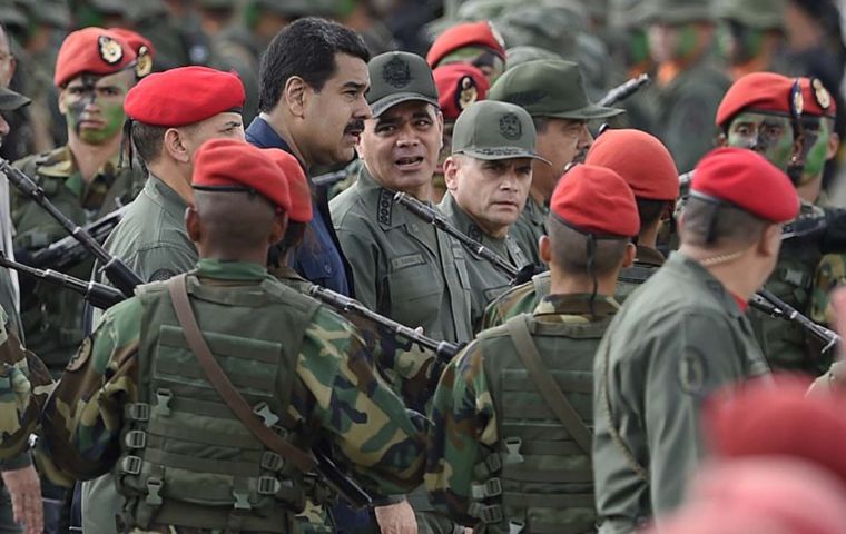 Defense Minister Vladimir Padrino reaffirmed support for Maduro in a tweet on Wednesday, saying Venezuela’s forces disavowed any self-proclaimed president 