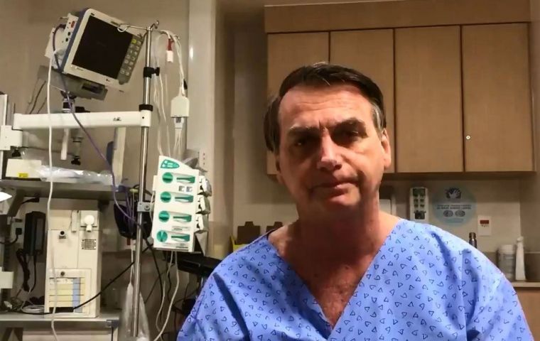 On Sunday Bolsonaro posted a video of himself dressed in a hospital gown, discussing recent events, including his flight over the disaster of Brumadinho