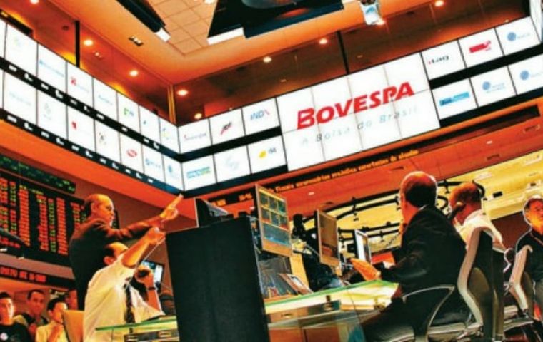 Brazil's Bovespa stock index rose half a percent and posted a fourth straight day of gains, while most other regional indexes rose between 0.8% to 0.9%