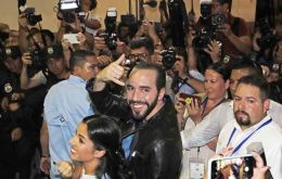 Nayib Bukele, the 37-year-old former mayor of the capital, San Salvador, won 54% of votes with returns counted from 88% of polling stations, said Julio Olivo