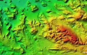 Digital terrain model created with the help of SafeLane Global for the same area as the image above. (SAERI)
