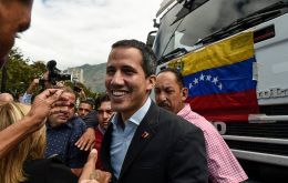 Interim president Juan Guaido left the capital Caracas for the Colombian border in a convoy of several vehicles for the 900-kilometre trip