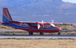 The Falkland Islands Air Service, FIGAS, has a fleet of several BN2 series Islanders for domestic flights and fisheries air patrolling.