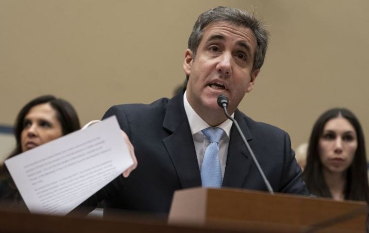 Cohen told lawmakers he was “ashamed” of his decade-long role as the president's personal lawyer and “fixer” for sensitive problems.
