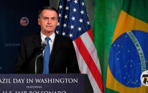 The new high coincides with Mr Bolsonaro's visit to Washington where he will meet with his US counterpart Donald Trump this Tuesday.