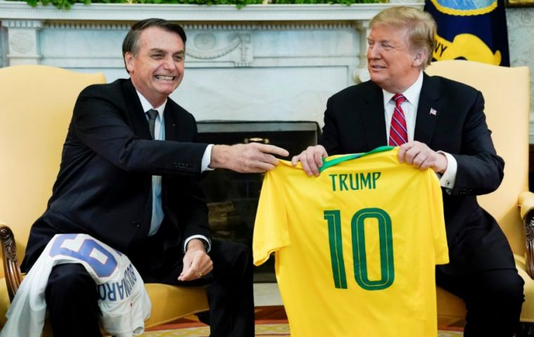 In a joint news conference in the White House Rose Garden, Trump said he told Bolsonaro he would designate Brazil a major non-NATO ally