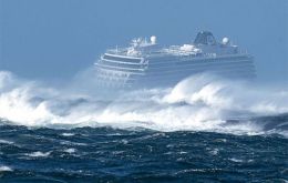 The Viking Sky, with 1,373 passengers and crew on board, had sent out a mayday signal as it drifted towards land, said Norways' maritime rescue service (Pic Reuters)