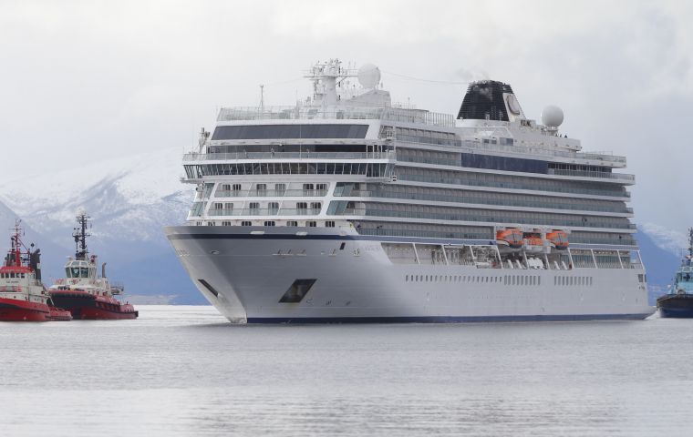 The luxury cruise ship, which set sail with almost 1,400 passengers and crew aboard, sent out an SOS signal on Saturday