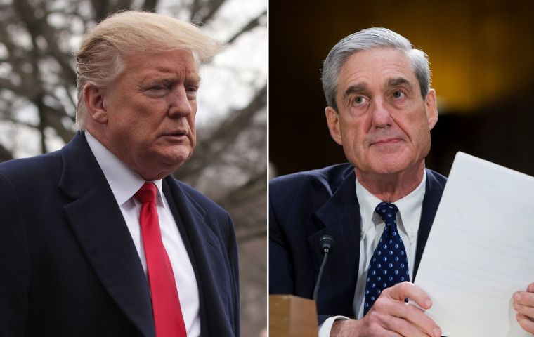 “There was no collusion with Russia. There was no obstruction. It was a complete and total exoneration,” Trump said of Mueller's conclusions