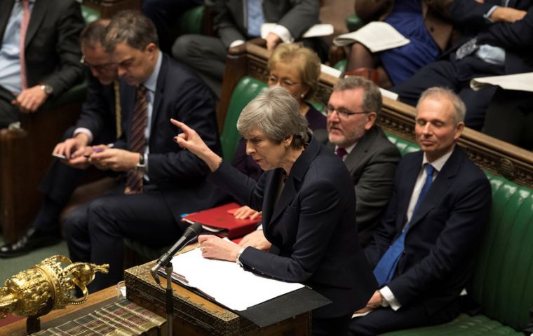 The government lost by 344 votes to 286, a margin of 58. It means the UK has missed an EU deadline to delay Brexit to 22 May and leave with a deal.