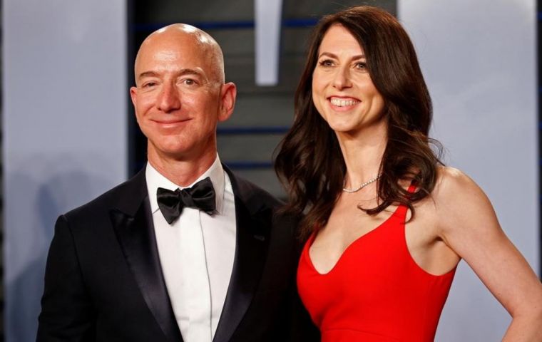 The couple have four children and had been together since before Mr Bezos set up Amazon in 1994, with Ms Bezos employed as one of the firm's first staff members