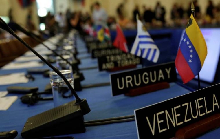 Uruguay was among the nine countries voting against the resolution accepting the Venezuelan National Assembly permanent representative