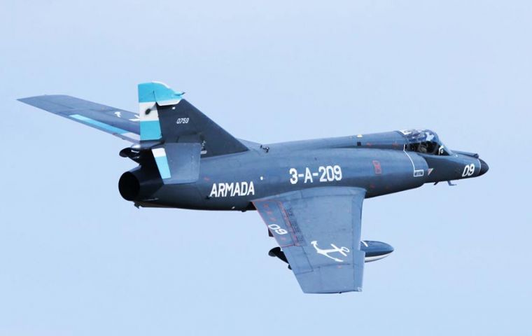 The refurbished Super Etendard are an advanced version of the Argentine navy fighter bombers that played a distinguished role during the Falklands' conflict